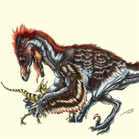 Dromaeosaur by Liz Masters | Prehistoric animals, Feathered dinosaurs ...