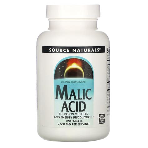 Source Naturals Malic Acid, 2,500 mg , 120 Tablets - Walmart.com ...