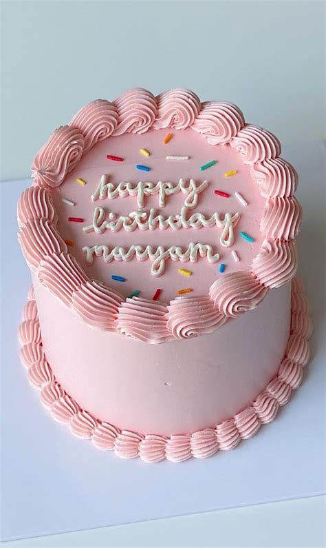 25 Cute Birthday Cake Ideas : Pink Buttercream Birthday Cake