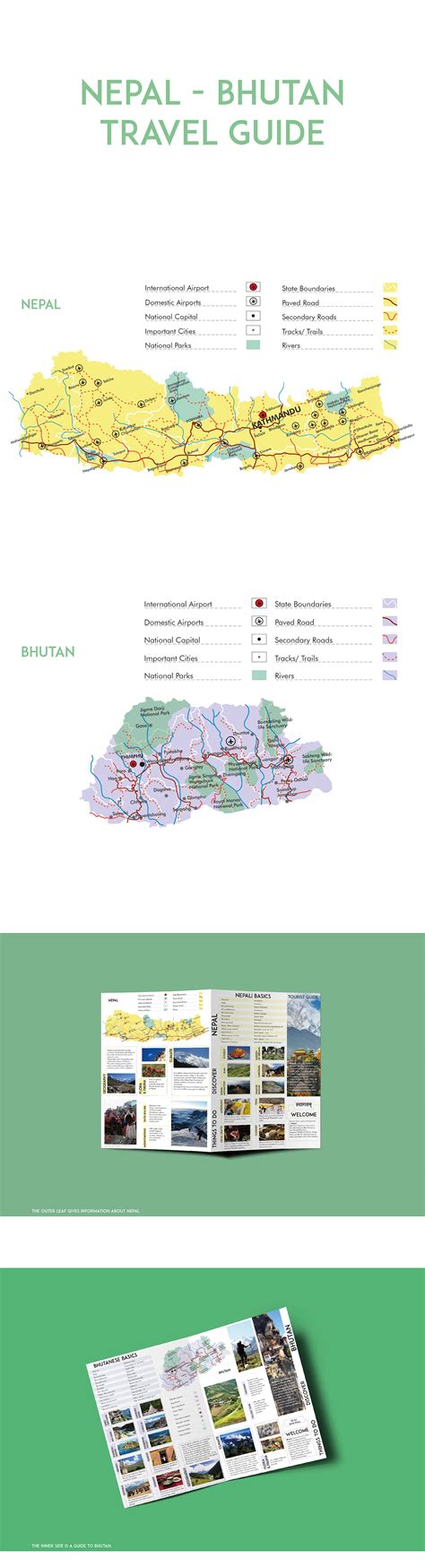 Nepal - Bhutan | Traveller's Map :: Behance