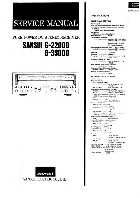 Download "Sansui G 22000 G 33000 Service Manual" free