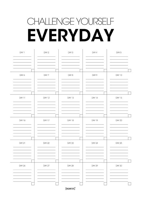 30 days challenge – Challenge poster – Organicers organize nicer with ...