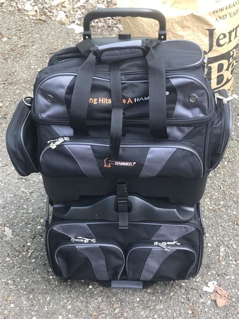 New bowling bag! Black/Carbon Hammer 4 ball roller. : r/Bowling