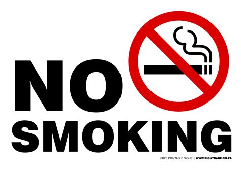 No Smoking Sign Printable