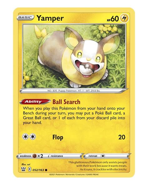 OFFICIAL Pokémon trading card Yamper 052/163 Sword & Shield 5 Battle Styles