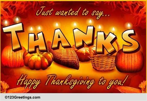 Thanksgiving Thanks! Free Thank You eCards, Greeting Cards | 123 Greetings