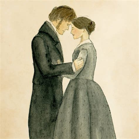 Jane Eyre and Mr.Rochester art print. 5x7. Charlotte Bronte.