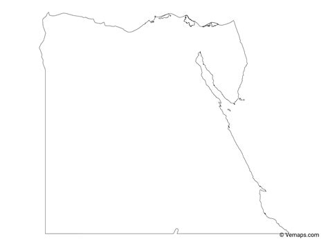 Outline Map of Egypt | Free Vector Maps