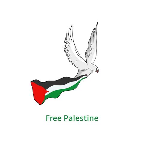 illustration vector of dove bring palestine flag, peace symbol, perfect ...