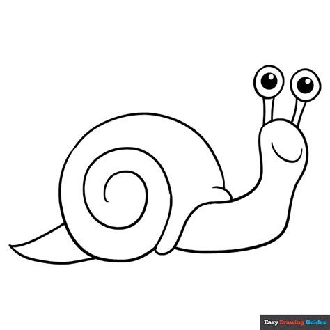 Snail Coloring Page | Easy Drawing Guides