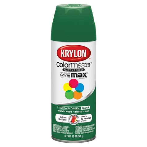 Krylon ColorMaster Paint & Primer Spray Paint, 12 oz., Emerald Green ...