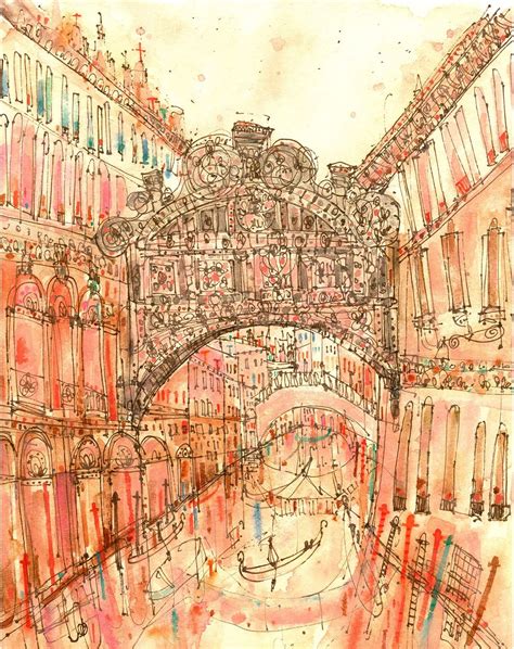 BRIDGE OF SIGHS Venice Giclee Print Italy City Painting - Etsy | Venice ...