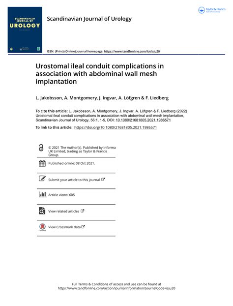 (PDF) Urostomal ileal conduit complications in association with ...