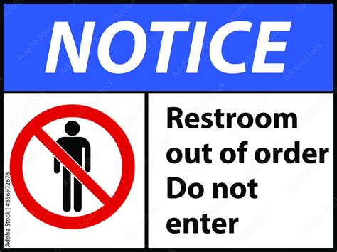 restroom out of order vector sign Stock Vector | Adobe Stock