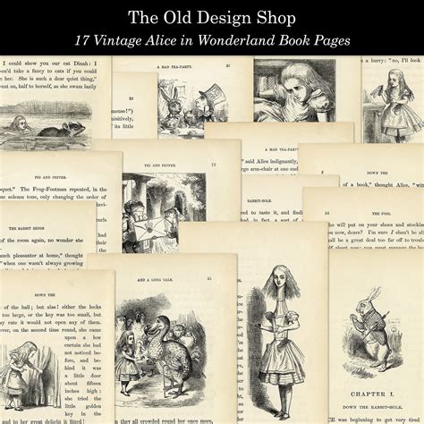 Alice in Wonderland Printable Book Pages Vintage Alice Journal - Etsy