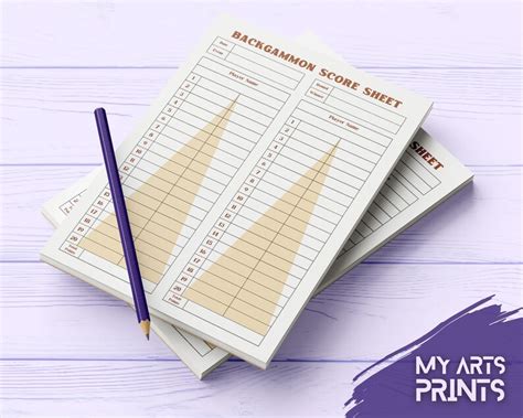 Backgammon Score Sheet Printable, Backgammon Game Score Pad, Backgammon ...