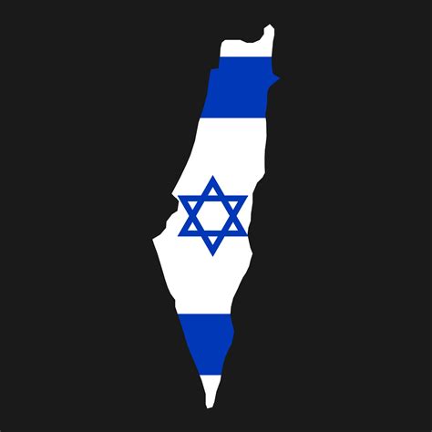 Israel map silhouette with flag on black background 3330780 Vector Art ...