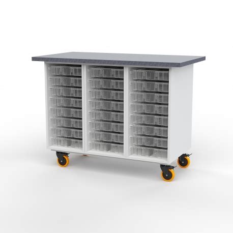 Rolling Workbench with 3 Cabinets, 24 Trays - VEX Robotics Storage ...