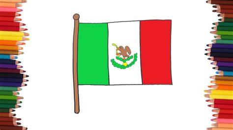 How to draw the flag of mexico - YouTube