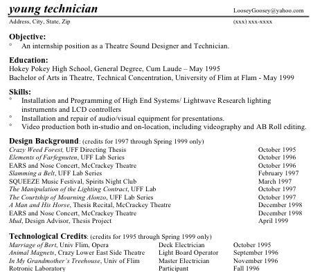 Technical Theatre Resume Guide