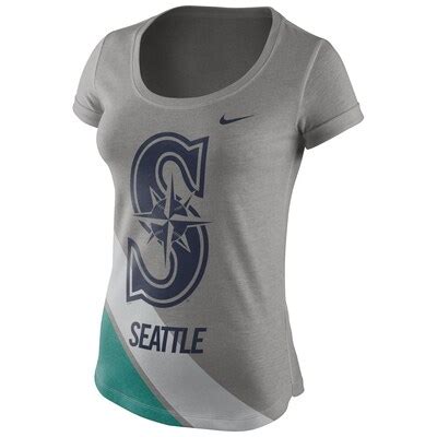 Seattle Mariners Nike Women's Scoop Neck Tri-Blend T-Shirt - Gray ...