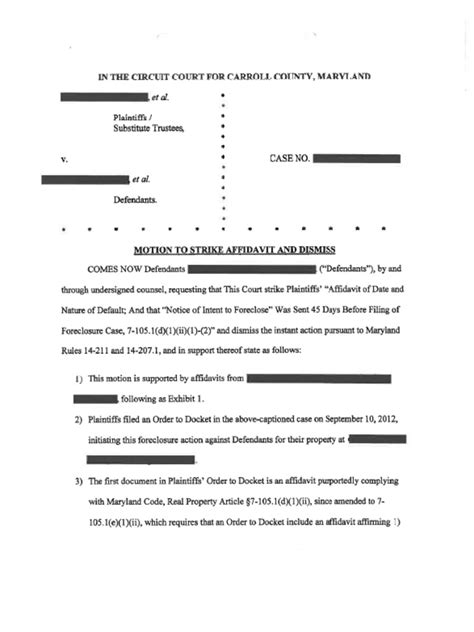 Sample Motion to Strike Affidavit 2(1)