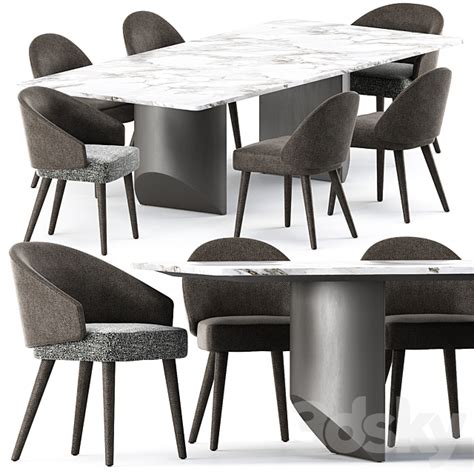 3d models: Table + Chair - Lawson Dining Chair and Wedge Dining Table ...