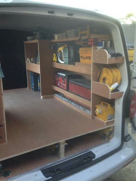 Electricians van rack | Van storage, Diy van storage ideas, Van shelving