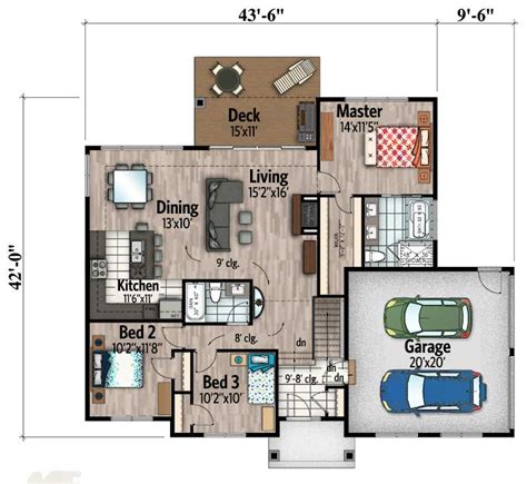 One Storey House With Attic Floor Plan - floorplans.click