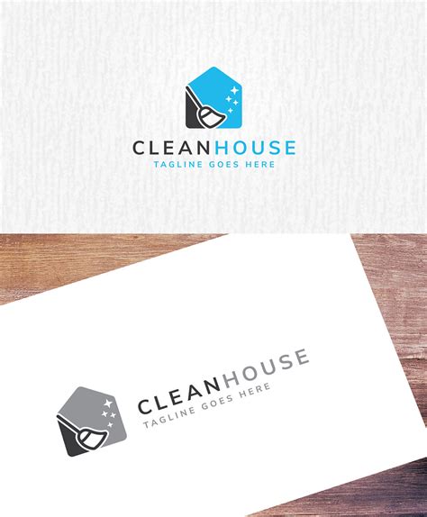 clean house logo template design for sale on Behance