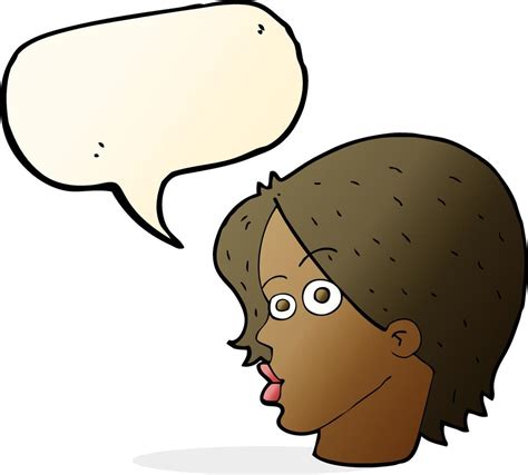 cartoon female face with speech bubble 12299683 Vector Art at Vecteezy