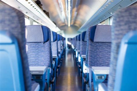 Blue train interior stock photo. Image of chair, corridor - 42766282