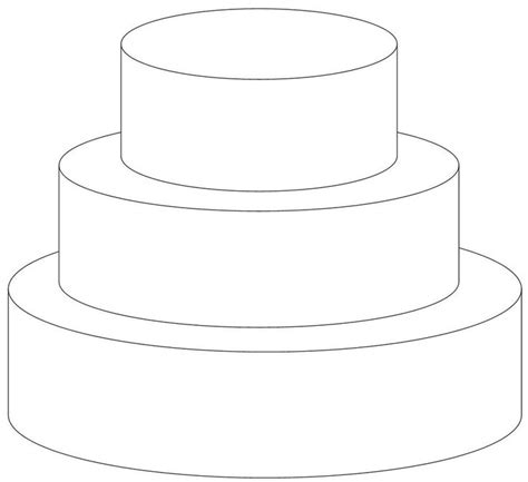 round 3 tiers — Sketches, Patterns & Templates | Wedding cake outline ...