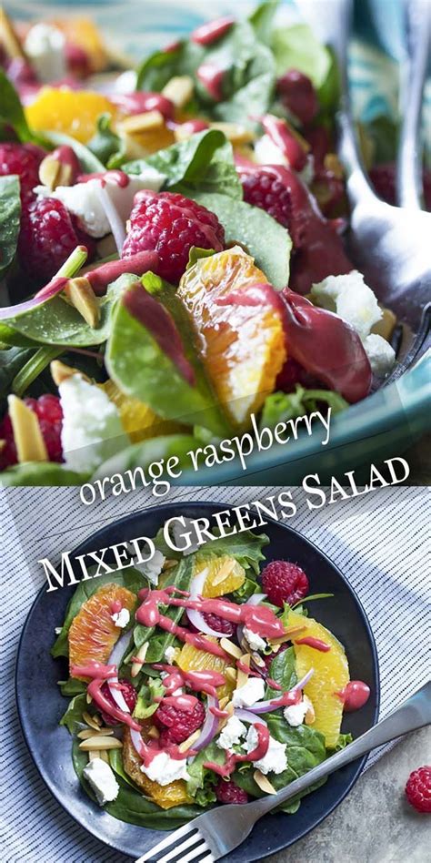 Raspberry Salad with Mixed Greens and Oranges | Recipe | Salad mixed ...