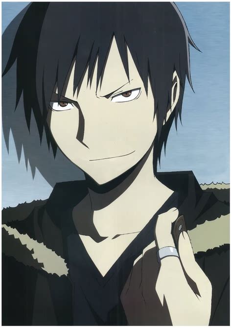 an anime character with black hair and white eyes