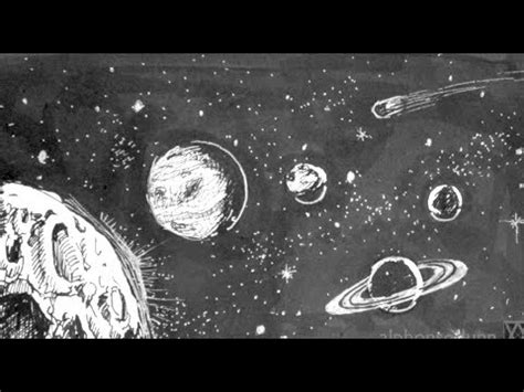 Pen and Ink Drawing Tutorials | How to draw outer space with planets ...