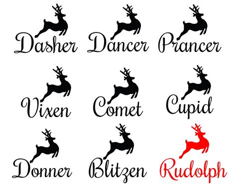 Christmas SVG Reindeer Names SVG Reindeer SVG Santa Svg - Etsy