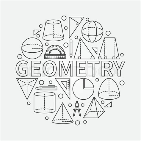 Geometry round symbol - vector math ... | Stock vector | Colourbox