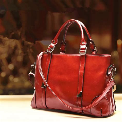 New 2015 Women Handbag Top Quality Oil Wax leather shoulder Bag Women ...