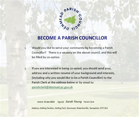 Become a Parish Councillor - Denmead Parish Council