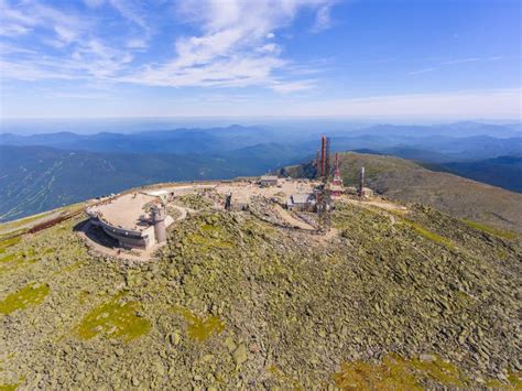 Mount Washington Summit Aerial View, NH, USA Stock Photo - Image of ...