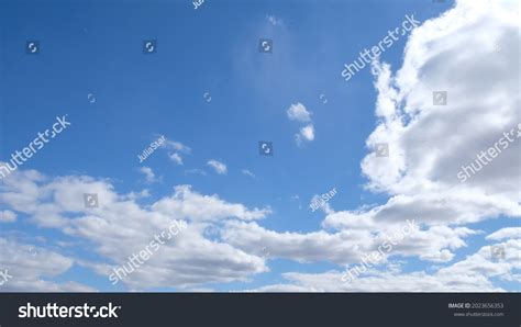 Frame Beautiful Blue Sky Clouds Background Stock Photo 2023656353 ...