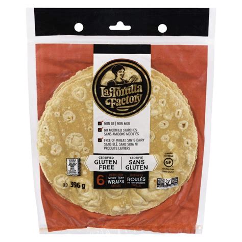 Tortillas-La Tortilla Factory Ivory Teff 10″ Wraps, Gluten Free – Cabo ...