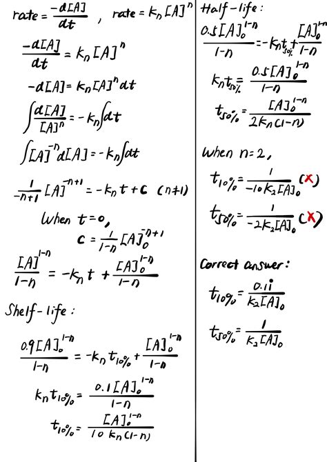 organic chemistry - Half-life and shelf-life of second-order reaction ...