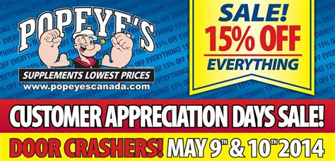 Popeye’s Supplements Canada Customer Appreciation Sale: 15% Off ...