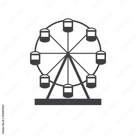 Ferris wheel. Silhouette of a ferris wheel. Icon Ferris wheel isolated ...