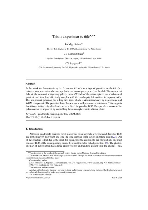 Elsevier Article Default Template | Docx2LaTeX