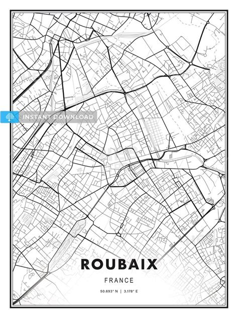 Roubaix, France, Modern Print Template in Various Formats - HEBSTREITS ...