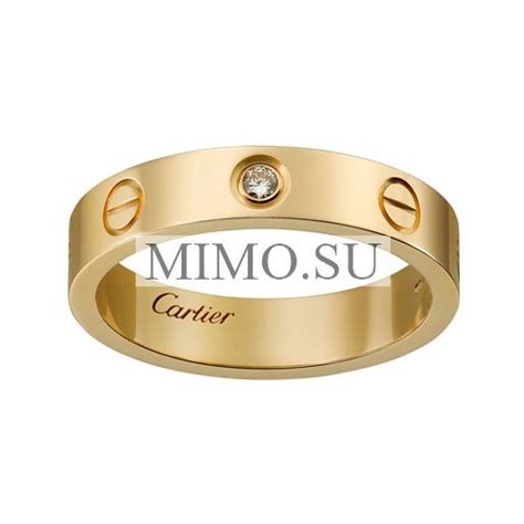 CARTIER LOVE WEDDING BAND FAKE 18K YELLOW GOLD LOVE RING WITH 1 DIAMOND ...