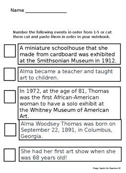 Alma Thomas Activities - Alma Woodsey Thomas Artist Biography Art Unit